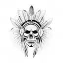 Indian chief skull tattoo design idea
