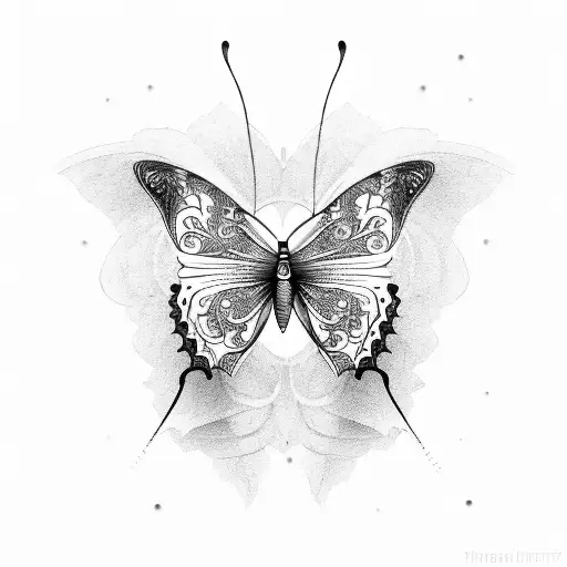butterfly with name james tattoo design idea