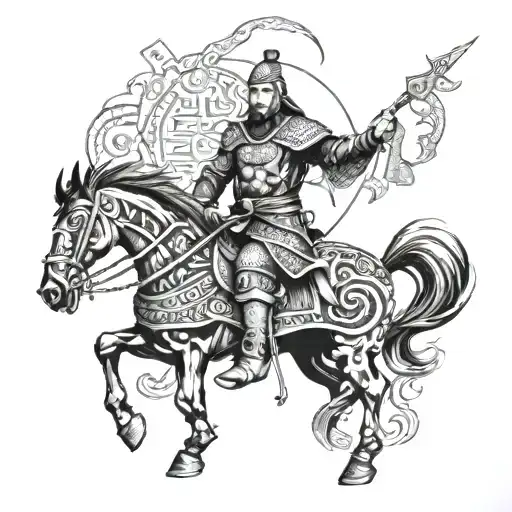 mongol warrior tattoo design idea