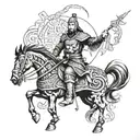 mongol warrior tattoo design idea