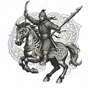 mongol warrior tattoo design idea
