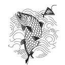 Salmon fishing tattoo design idea