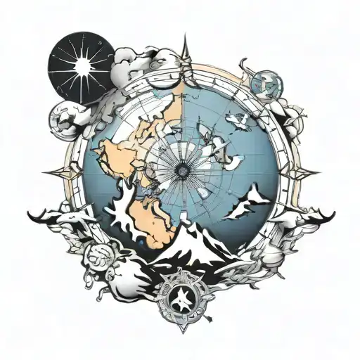Antarctica map outline tattoo design idea
