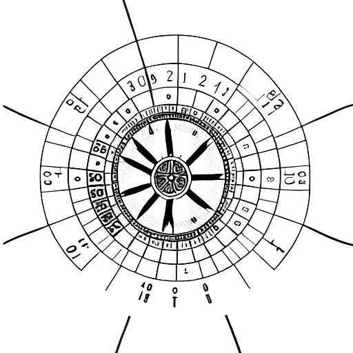 A minimalist tattoo design of a roulette wheel with a paw print in place of the ball tattoo design idea