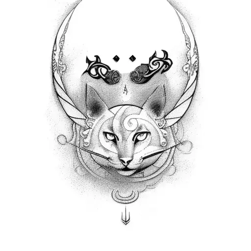 Design a tattoo with a mysterious and alluring Mellstroy figure surrounded by symbols of luck and fortune tattoo design idea