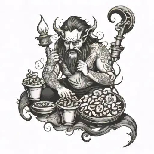 gluttony envy pride tattoo design idea