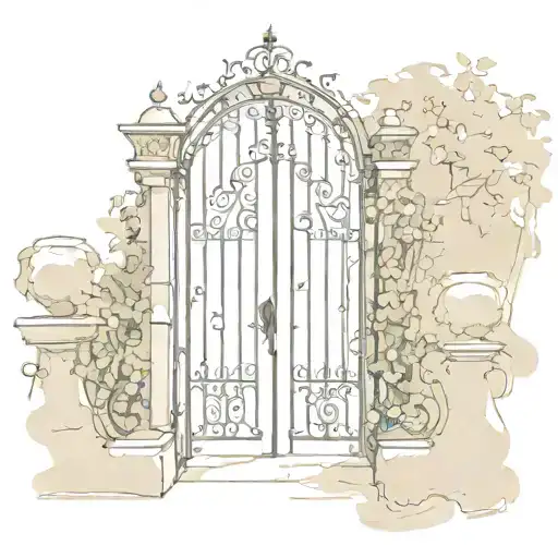 the gate opens up to the garden of desires tattoo design idea