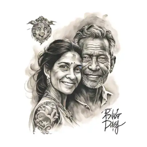 A mix between name of my parents binay and Dipika tattoo design idea