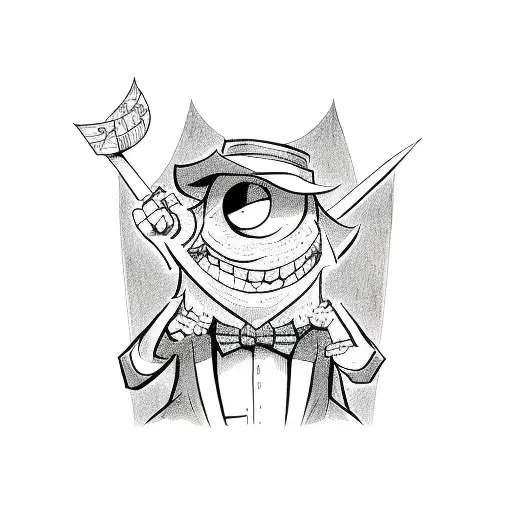 bill cipher gravity falls tattoo design idea