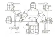 Lego man doing crossfit tattoo design idea