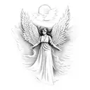 angel falling from heaven to hell tattoo design idea