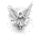 angel falling from heaven to hell tattoo design idea
