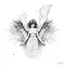 angel falling from heaven to hell tattoo design idea