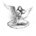 angel falling from heaven to hell tattoo design idea