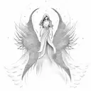 angel falling from heaven to hell tattoo design idea