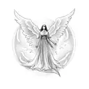 angel falling from heaven to hell tattoo design idea