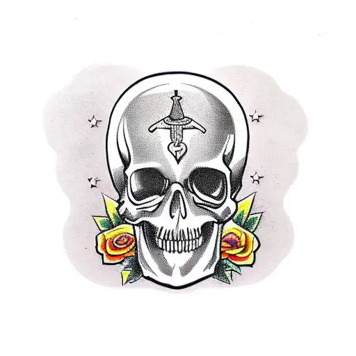 coffin with skull and the text and if you go i wanna go with you tattoo design idea
