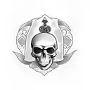 coffin with skull and the text and if you go i wanna go with you tattoo design idea