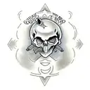 coffin with skull and the text and if you go i wanna go with you tattoo design idea