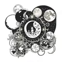 moon phases tattoo design idea