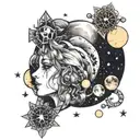 moon phases tattoo design idea