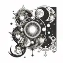 moon phases tattoo design idea