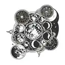 moon phases tattoo design idea