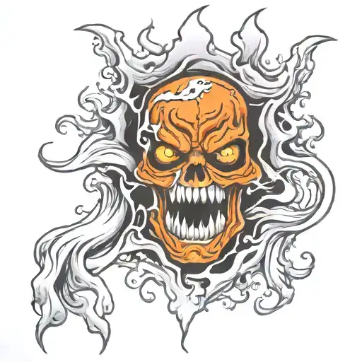 creepy sheet ghost tattoo design idea