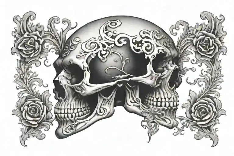skull with barok throat tattoo design tattoo design idea