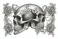 skull with barok throat tattoo design tattoo design idea