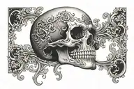 skull with barok throat tattoo design tattoo design idea