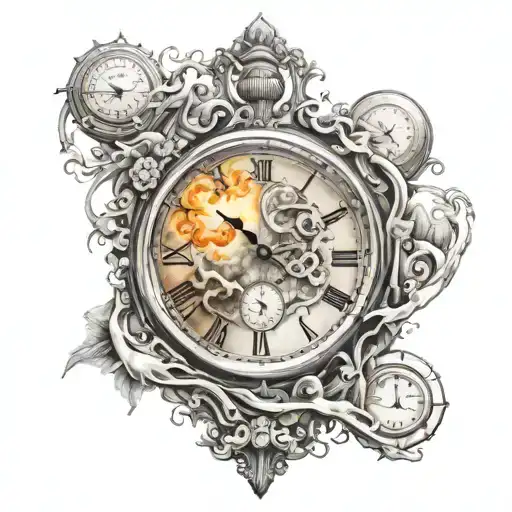 time running tattoo design idea