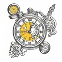 time running tattoo design idea