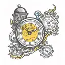 time running tattoo design idea