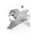 goose flying tattoo design idea