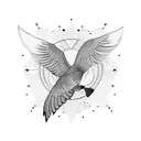 goose flying tattoo design idea