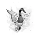 goose flying tattoo design idea
