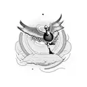 goose flying tattoo design idea