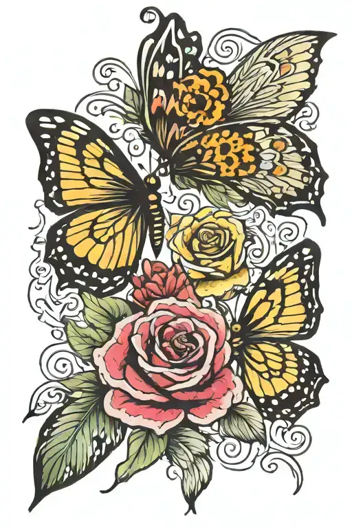 float like a butterfly sting like a bee lyrics intertwined tattoo design idea
