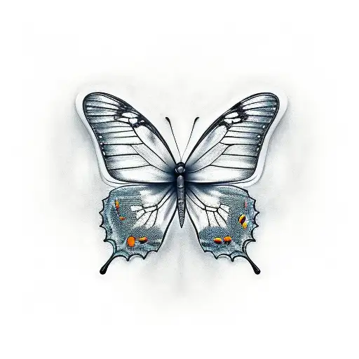 butterfly in smoke tattoo design idea