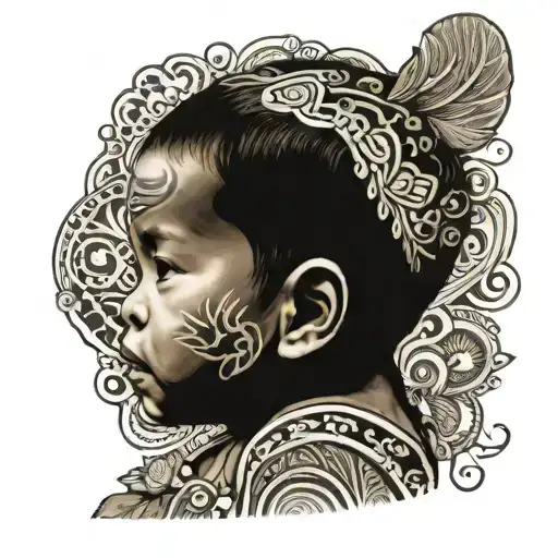 aboriginal baby boy nalu john tattoo design idea