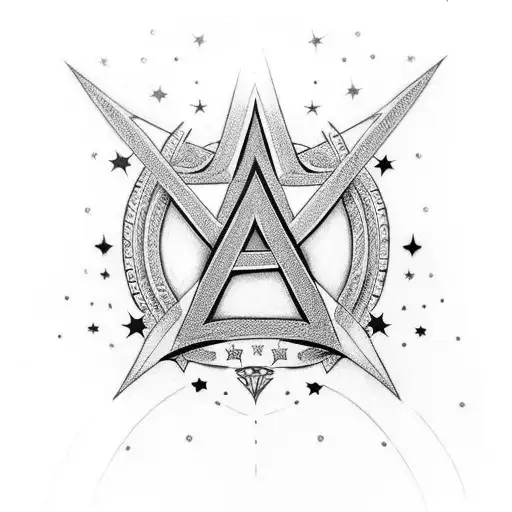 name kayla, stars, infinity sign tattoo design idea
