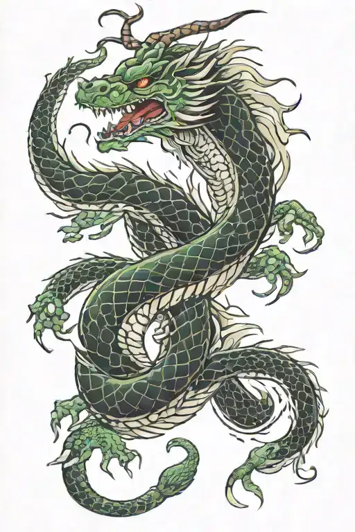 snake , Chinese dragon tattoo design idea