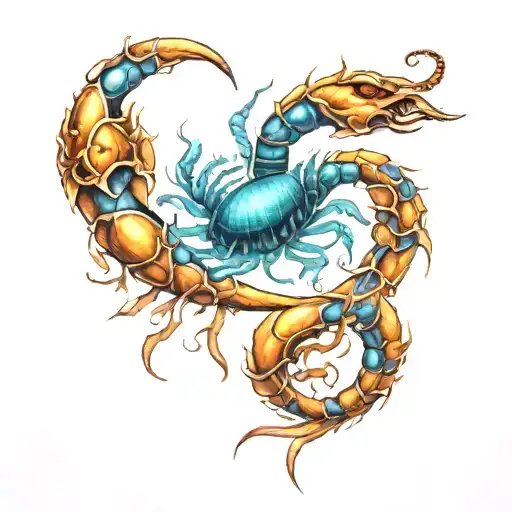 Scorpio zodiac sign forarm half sleeve tattoo design idea