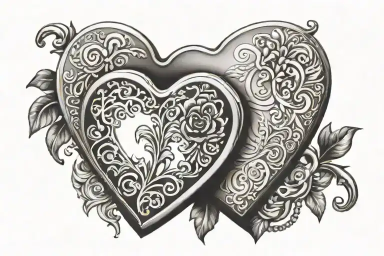 heart shaped locket tattoo design idea