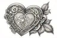 heart shaped locket tattoo design idea