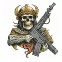 ar15 skulls jesus tattoo design idea