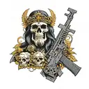 ar15 skulls jesus tattoo design idea