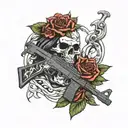 ar15 skulls jesus tattoo design idea