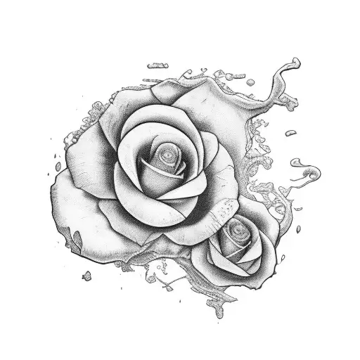 ramos em volta de uma flor  tattoo design idea